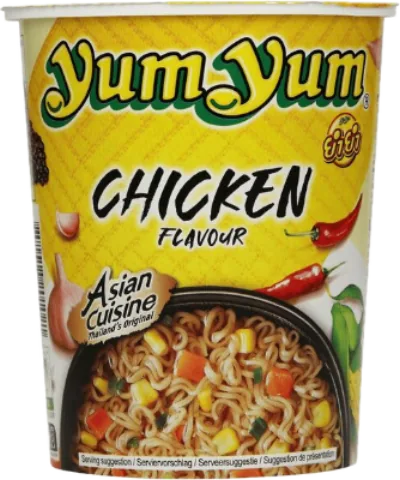 Verpackung von Yum Yum Instantnudeln Cup Huhn