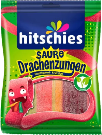 Verpackung von hitschies Saure Drachenzungen Fruchtgummi