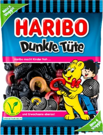 Verpackung von Haribo Dunkle Tüte Veggie