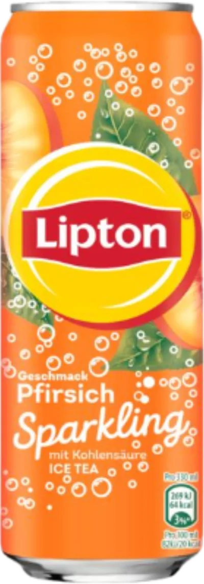 Verpackung von Lipton Sparkling Pfirsich