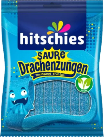 Verpackung von Hitschies Saure Drachenzungen Blau