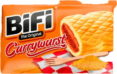 Verpackung von BiFi Currywurst
