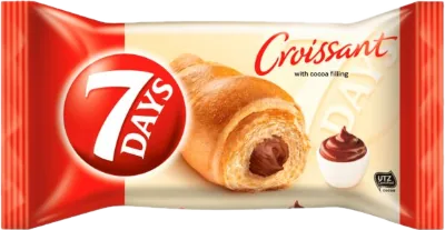 Verpackung von 7 DAYS Croissant mit Kakaocremefüllung