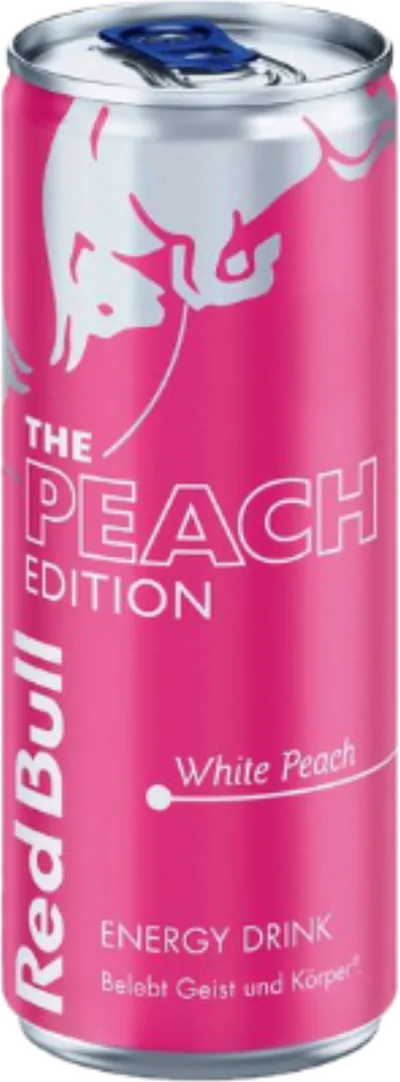 Verpackung von Red Bull white Peach Edition
