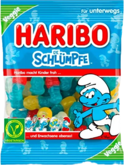 Verpackung von Haribo Schlümpfe Veggie