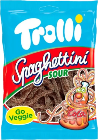 Verpackung von Trolli Spaghettini Sour Cola Veggie