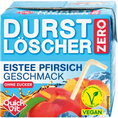 Verpackung von Durstloscher Eistee Pfirsich Zero